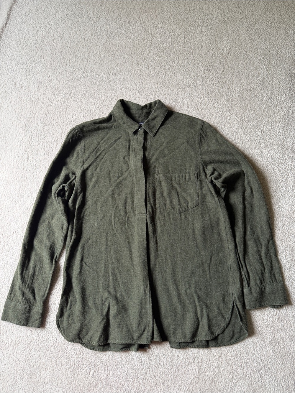 Madewell Olive Green Thin Flannel Shirt